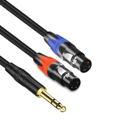 TRS 1/4 Male to Dual XLR Female Microphones Stereo Splitter Adapter Y Cable