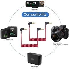 2-Pack 3.5mm Microphone Cable Compatible with Rode Wireless Pro / Wireless Go 2