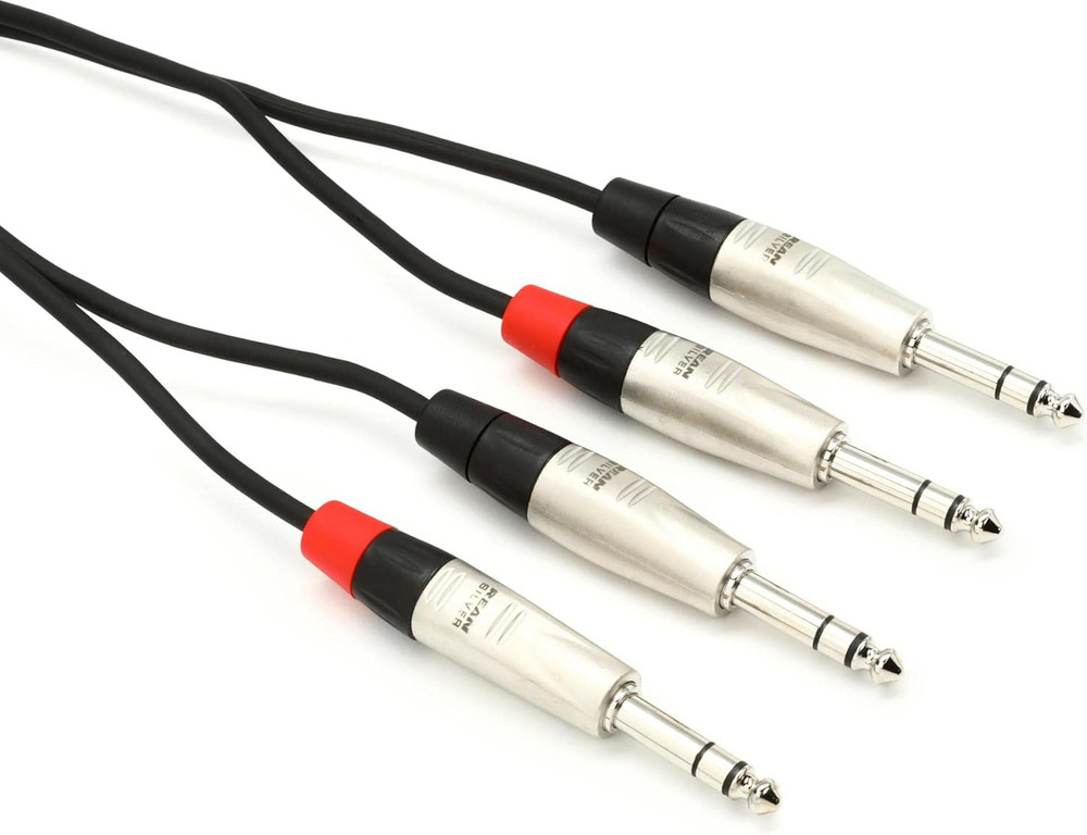 HSS-005X2 Pro Stereo Balanced Interconnect Cable – Dual 1/4-Inch TRS Male to Sam