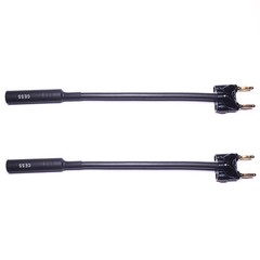 CESS-081 Dual Banana Plugs to 1/4 TS Jack Speaker Cable Adapter, 2 Pack