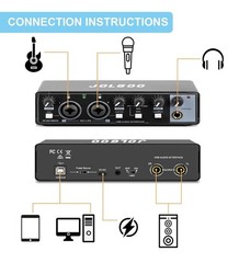 USB Audio Interface for Recording Music, 24-Bit/192kHz, Plug and Play Audio I…
