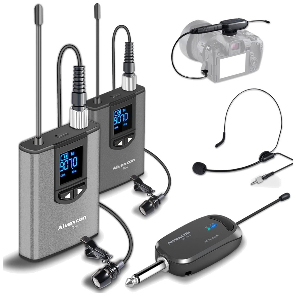 Wireless Headset & Clip-on Microphone – Hands-Free Recording