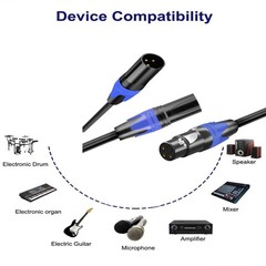 (5FT / 1 Pack) 1 Male to 2 Female XLR Y Splitter Micrphone Cable, 3pin Male t…
