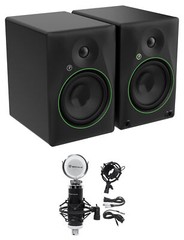 (2) Mackie CR8BT 8″ Powered Studio Monitors w/ Tone Control+Recording Microphone