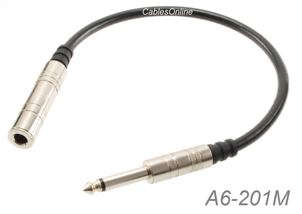 1ft Premium 1/4 inch 6.3mm TS Female to Male Mono Short Audio Extension Cable