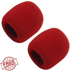 Fielect Microphone Cover Sponge Foam Wine Red 2pk