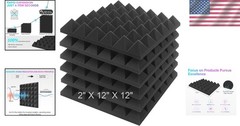 2″ Thick Charcoal Acoustic Panels – 6 Pack for Enhanced Sound Quality in Studios