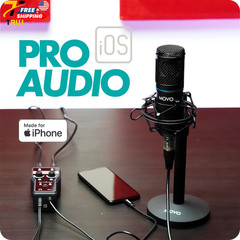 Movo iPhone Podcast Equipment Bundle 2 Pack Condenser Microphones 2 Desktop Mic