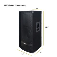 Sound Town 15″ 1400W 2-Way Full-range DJ PA Passive Loud Speakers METIS-115-PAIR