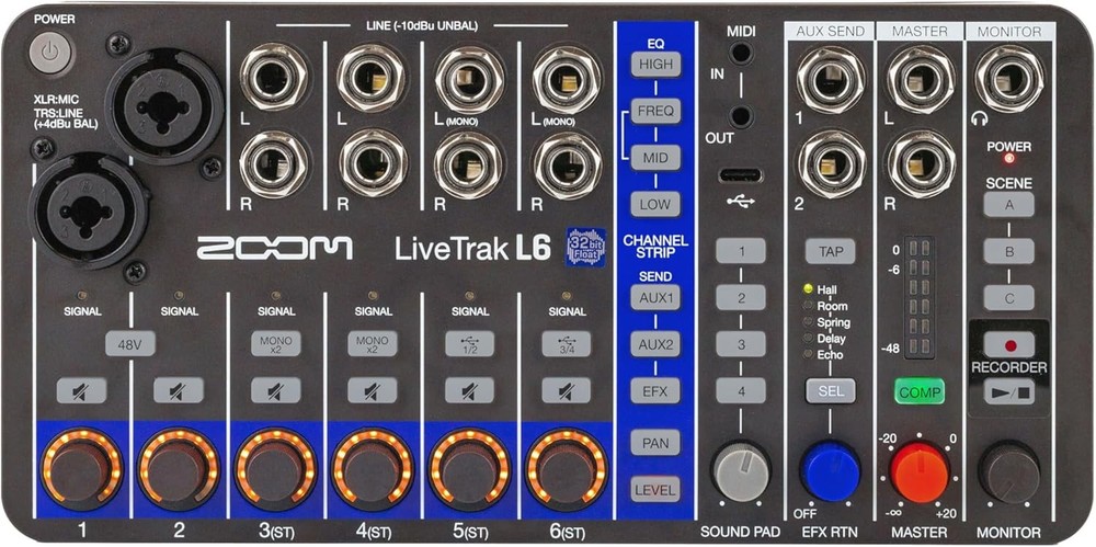 Zoom LiveTrak L6 Mixer/Recorder for Synth Players, Musicians, & Podcasters