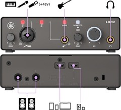 Yamaha UR12MK3 Black Compact High-Quality 24-bit/192kHz Audio Interface NEW