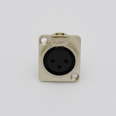10,Panel Mount XLR 3-pin Female Connector – Nickel Case Metal Chassis
