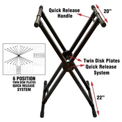 ProX X-KSD200 Double X-Style DJ Coffin Keyboard Stand with Ergo Easy Lock