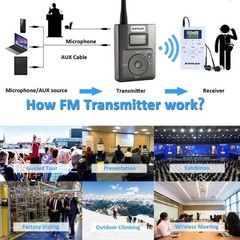 EXMAX E108 DSP Stereo Wireless Headsets FM Radio 1 Transmitter 10 Receivers