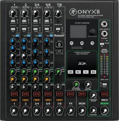 Mackie ONYX8 8-Channel Analog Mixer w/ Multi-Track USB+Audio Technica Headphones