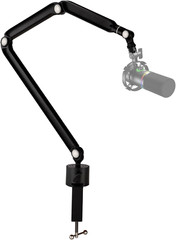 Black Overhead Mic Boom Arm Stand, 360° Rotatable Freely Adjustable Microphone S