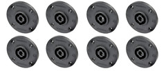 8 PACK NEUTRIK NL4MPRXX 4-Pole SPEAKON Large Round Twist Lock w/ 3/16″ Flat Tabs