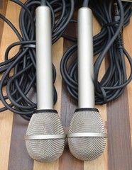 Set of 2 JVC „Electret“ MU-104 Wired Condensor Stereo Microphones in Great Shape