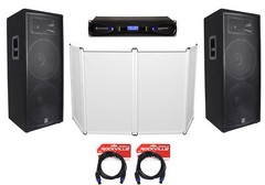 (2) JBL JRX225 Dual 15″ 4000 Watt DJ/PA Speakers+Crown Amplifier+Cables+Facade