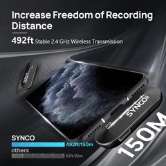 SYNCO 2 Mics Wireless Lavalier Microphone, USB-C Wireless Microphones for iPh…