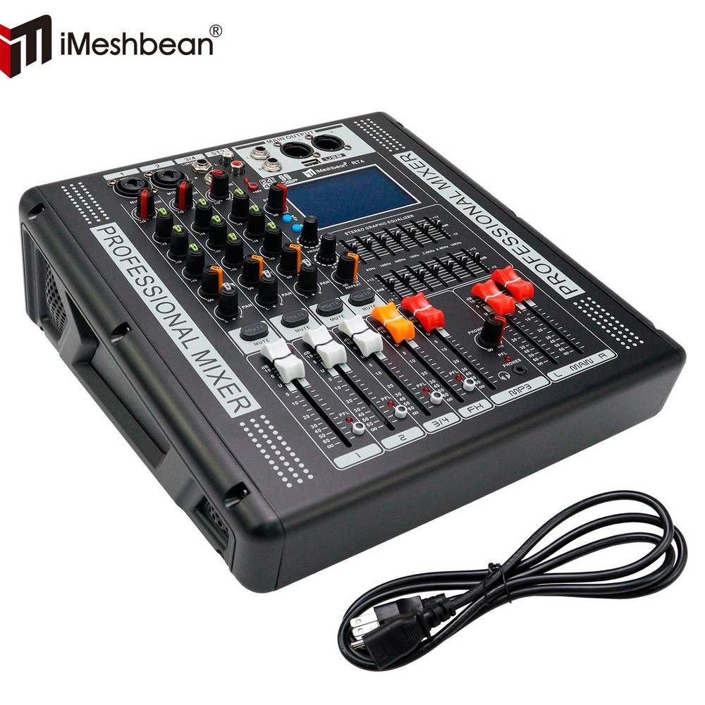 4 Channel Pro Power Mixer Audio Mixing Console 99 DSP w/USB 110-220V Bluetooth
