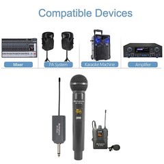 Berlingtone BR-103UM Dual UHF Wireless Microphone System, Headset, 96 adjustable