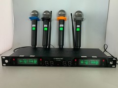 Phenyx Pro PTU-5000 4 Channel UHF Wireless Microphone System 4 Mics Tested