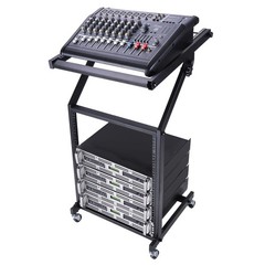 12U 19″ Rack Mount Mixer Stand Studio Cart Stage Amp Adjustable Music Party Show