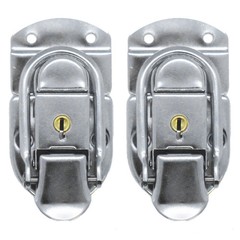 2 Pack Small Lockable Briefcase Latches for Guitar Cases Nickel with Keys