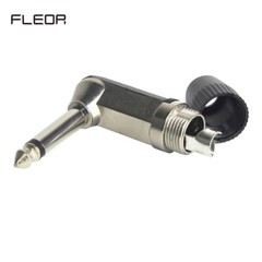 4PCS 1/4 in 6.35mm Guitar Cable End Plug Right Angle Mono Jack Male Connector