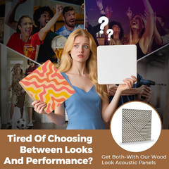 3D Peel and Stick Acoustic Panels – 8 Pack Wood Pattern Soundproof Wall Decor