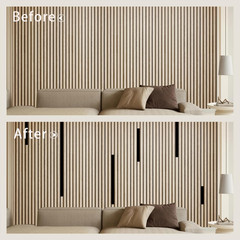 Luxe Matte Black Aluminum Trim Strips for Wood Slat Acoustic Panels – 7 Pcs