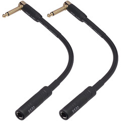 CESS-090 Low-Noise Right Angle 1/4 TS Male to Female Guitar Extension Cable 2 P