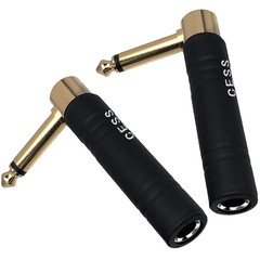 CESS-190 Guitar Plug Adapter Right Angle 1/4 Inch TS Female to 1/4 Inch TS Male,