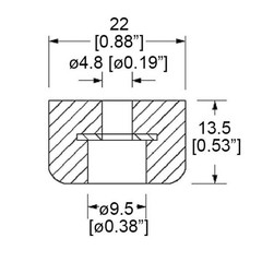 (48 PACK) PENN ELCOM 9101Y Amp / Case / Cabinet Rubber Feet – Bumper 7/8″ X 1/2″