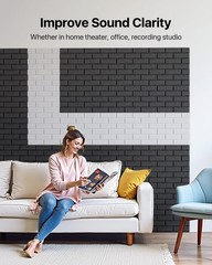 Soundproof Wall Panels Self-adhesive, Acoustic Panels 18 Pack Brick Wall Pane…