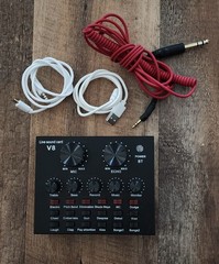 Live Sound Card V8 Audio Mixer with Microphone Echo and Voice Effects