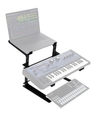 Rockville Dual Shelf Laptop+Controller Stand for Nektar Impact LX49+ Keyboard
