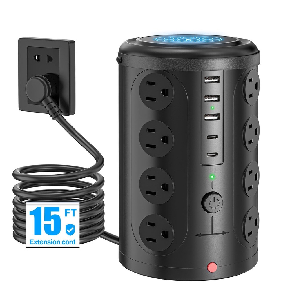 Power Strip Tower Surge Protector with 16 Outlets and 5 USB Ports (2 USB-C), …