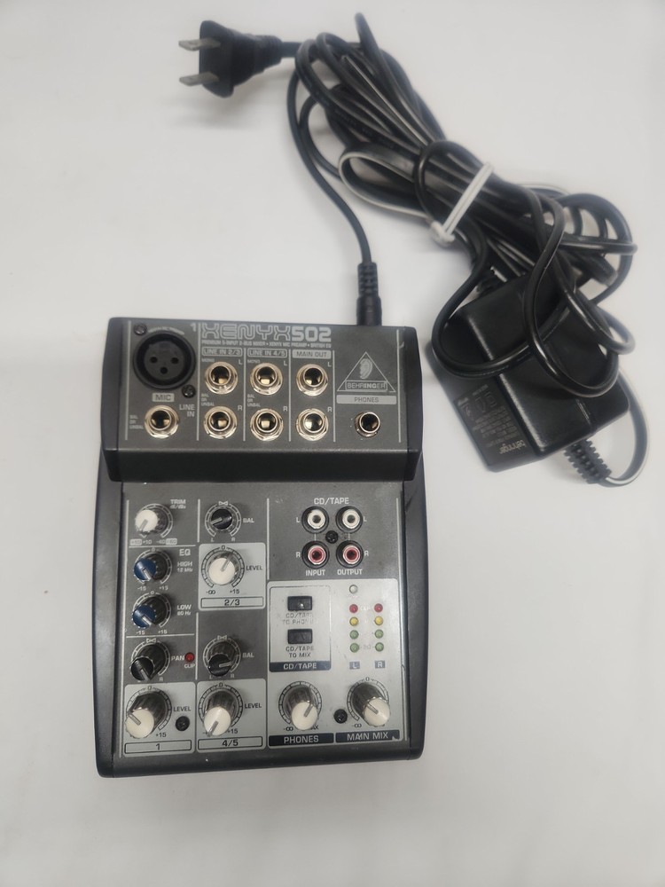 Behringer XENYX 502 Premium 5 Input 2 Bus Mixer Has Power Supply Included