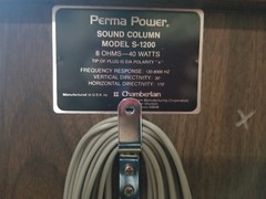 Perma power Sound column Model S-1200 (speaker with box only) Made in USA