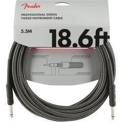 Fender Professional Series Straight to Straight Inst Cable 18.6 ft. Gray Tweed