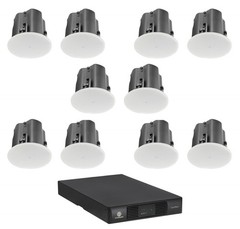 10) JBL Control 414C/T 4″ Commercial 70v Ceiling Speakers+Crown Amp 4 Restaurant