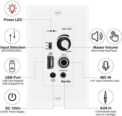 Herdio 6.5 Inch Ceiling Speakers Bluetooth Pairs 300 Watt Flush Mount In Wall