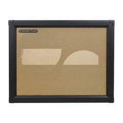 Sound Town 2 x 12″ Empty Open-back Guitar Cabinet Plywood Black (GUC212OBBK-EC)