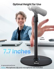 Etour Desktop Microphone Stand, Weighted Base & Wide Compatibility, 3/8″ Tabl…