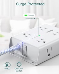Surge Protector Power Strip – 8 Widely Outlets with 4 USB Ports(1 USB C Outle…