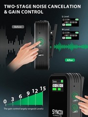 SYNCO Wireless Microphone System with Charging Case, G2A1 MEGA RX+TX 8GB Storage