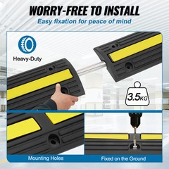 VEVOR 4 PCs 39“ Cable Protector Ramp 18000 lbs Speed Bump Floor Cable Protector