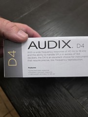 Audix D4 Dynamic Microphone New In Box!! 🔥 Awesome Item 🔥